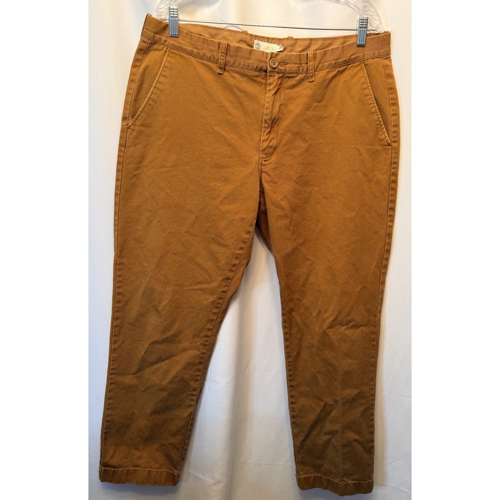J. Crew Sutton Straight Broken In Chino Pants Men's 36x30 Cotton Orange Brown